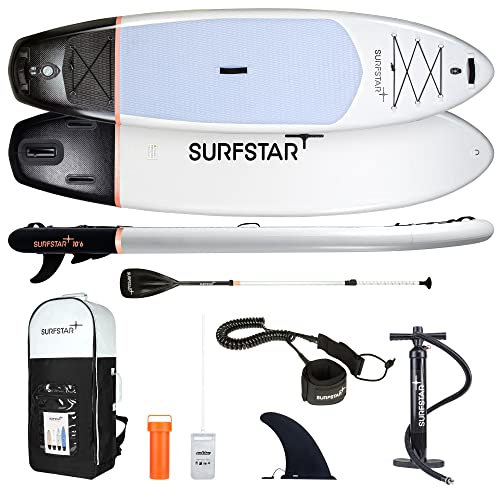 surfstar Aufblasbares Stand Up Paddle Board, 320x83x15cm Paddling Boards Mit Kamerahalterung bis 145kg Leichtgewicht Surfbretter Komplettes Zubehör Paddelboard SUP Board Set für Jugen und Erwachsene