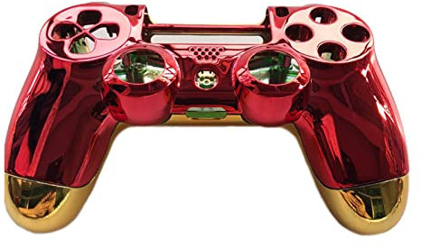 TX GIRL 1 Colocación De Chapado Cromado De Carcasa Frontal Roja De Cubierta Trasera Dorada For PS4 Pro JDM 040 JDS 040 PS4 Reemplazar El Controlador Pro V2 Gen 2 (Size : 1 Set)