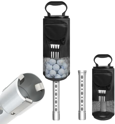 Shag Bag für Golfbälle, Golfball-Retriever, langlebiges Aluminium, Shaggeröhrchen, abnehmbarer Sammler und tragbarer Taschenaufbewahrungs-Picker (fasst 70 Bälle)
