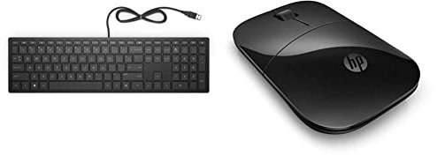 HP Pavilion Wired Keyboard 300 GR + HP Z3700 kabellos Maus - Black Onyx