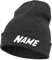 Schnoschi Dunkelgraue Strickmütze mit breitem Umschlag (Beanie Mütze) mit Namen Bestickt für Herren, Damen, Jugendliche und Kinder