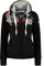 Geographical Norway Fespote Lady - Felpa Donna Zip Hoodie Tasche - Pile Donna Maglione Manica Lunga Giacca Cappuccio - Abito Ideale Primavera Estate Autunno Inverno Stagione (Nero M)