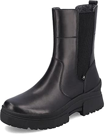 Rieker Evolution Damen Chelsea Boots W0380, Frauen Stiefeletten,lose Einlage,halbstiefel,Kurzstiefel,uebergangsschuhe,schwarz (01),37 EU / 4 UK
