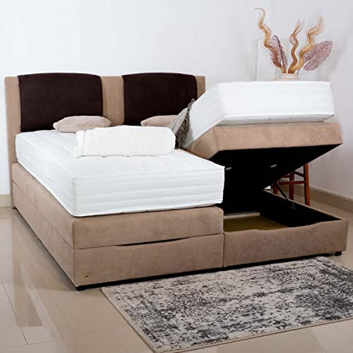 PAARA Boxspringbett Boston | Antirutsch-Matten | Royal-Matratze Komplettset - Made in Germany (Farbe und Härtegrad (H2 - H4) frei wählbar - Bitte nach Bestellung per Nachricht mitteilen, 140 x 200 cm)