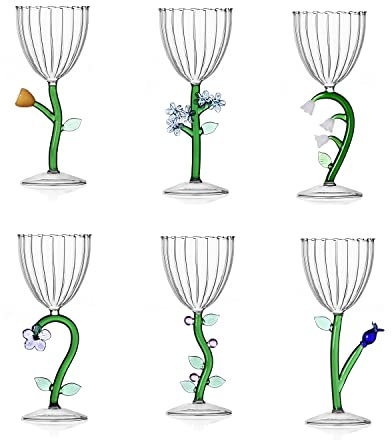 Ichendorf Botanica set 6 Calici Ottici con decoro Fiore