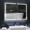 DICTAC Armoire Toilette Miroir avec éclairage LED et Prise 80x13.5x60cm Miroir Salle de Bain avec Etagere et 3Couleur Lumiere Métal Armoire de Toilette avec Miroir Interrupteur Tactile Capteur,Blanc