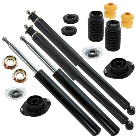 BESTPRICE 4x Gasdruck Stoßdämpfer Vorne und Hinten Federbein inkl. Domlager & Staubschutzsatz, Kompatibel mit OPEL ASTRA F (T92), ASTRA F CC (T92)