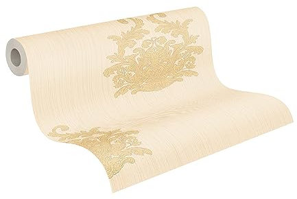 Architects Paper Vliestapete Nobile Tapete neo barock 10,05 m x 0,70 m creme metallic Made in Germany 958614 95861-4