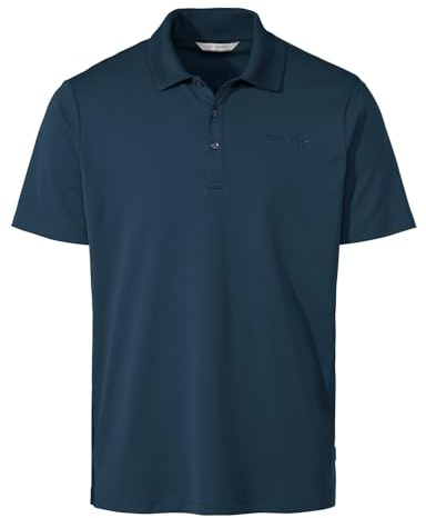 VAUDE Essential Poloshirt Herren – Leichtes Sommer-Poloshirt aus 100% recyceltem Polyester, schnelltrocknend & geruchshemmend, Kurzarm mit Polokragen - Dark sea, 3XL