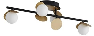 Lucande LED Deckenleuchte Pallo dimmbar (Modern) in Schwarz aus Metall (4 flammig,) - Lampe Deckenlampe Wohnzimmerleuchte