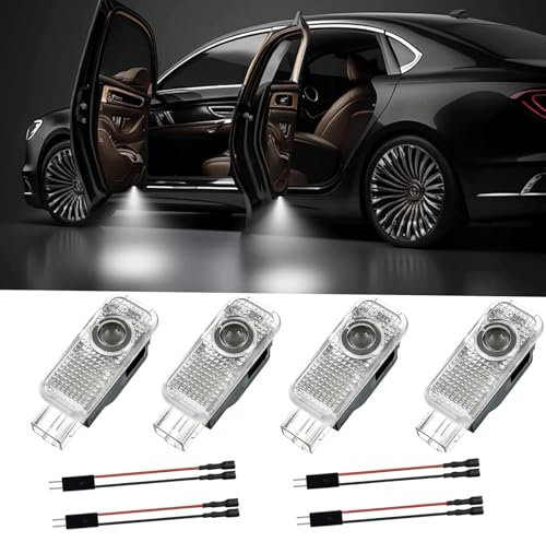 Sylswx 4 Stück Autotür Licht Projektor Türbeleuchtung für A1/A3/A4/A5/A6/A7/A8/Q2/Q3/Q5/Q7/Q8/TT/R8, Türprojektoren Einstiegsbeleuchtung Unterbodenbeleuchtung Auto Zubehör