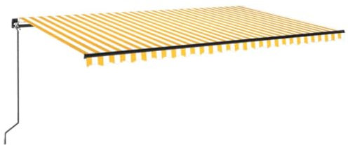 Willood Markise Manuell Einziehbar 500x300 cm Gelb und Weiß
