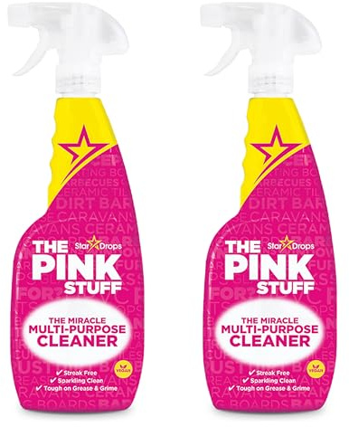 Pink Stuff 2 Pack Multi Purpose Cleaner 750ml Cleaning Spray The Miracle Multi Purpose Cleaner Antibacterial Spray Kitchen Cleaner Spray Sparkling Clean Tough on Grease and Grimes (Pack of 2)
