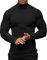 PRIVIMIX Haut thermique à manches longues pour homme - Sous-vêtement - Couche de base - Pull à col roulé - Coupe ajustée - Décontracté - Coton, Noir , L