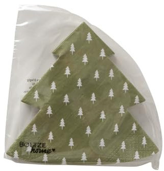 Ausgefallene Weihnachts-Servietten TANNENBAUM Shape-Servietten mit Bäumen - Weihnachts-Deko Tisch-Dekoration Weihnachten Advent Weihnachts-Feier Winter (12, Tannenbaum salbei grün)