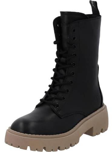 Palado Stiefeletten Damen Delos – bequeme Boots Made in Portugal - leicht gefütterte Stiefel für Herbst & Winter - modische Winterschuhe Schwarz/Beige UK7 - EU40