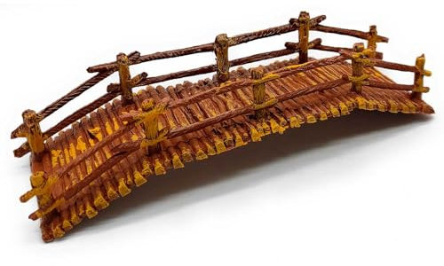 Tradineur - Puente de Troncos para Belén, Resina, Adorno para Nacimiento, Portal, Pesebre, Navidad, decoración Tradicional, Fabricado en España, 20 cm