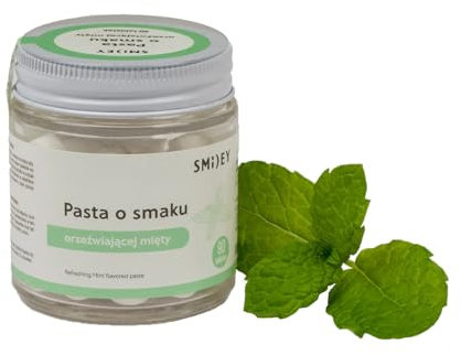 SMILEY Zahnputztabletten Toothpaste Tablets | Zahntabletten Zahnpasta Weisse Zähne Whitening | Zahnpasta Reisegröße für Erwachsene und Kinder | Ideal für Reise Zahnpasta