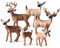 UOCAI 6 Stück Waldtiere Tiere Figuren, Waldtiere Figuren Tierfigur Spielzeug Tierfiguren Kunststoff Waldtiere Figuren Deer Waldtiere Figuren Spielzeug Kuchendekoration, Weihnachtsdekoration