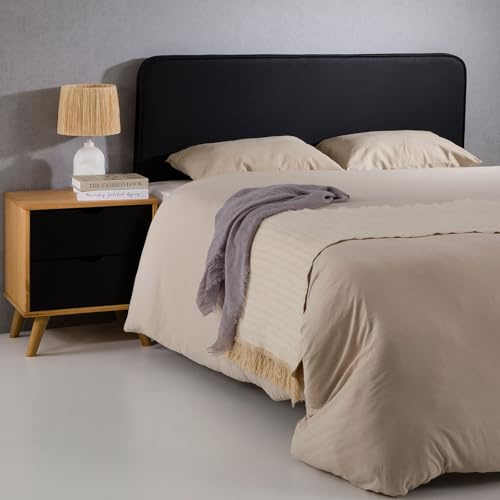 IDIMEX Kopfteil Celest gepolstert mit Wandbefestigung schwarz - bettkopfteil 160 cm, headboard mit Kunstlederbezug, Kopfende für Boxspringbett