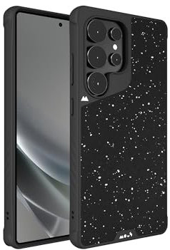 Mous Schutzhülle für Samsung Galaxy S25 Ultra, MagSafe-kompatibel – Limitless 6.0 – Schwarz gesprenkelter Stoff – schützende, stoßfeste Handyhülle