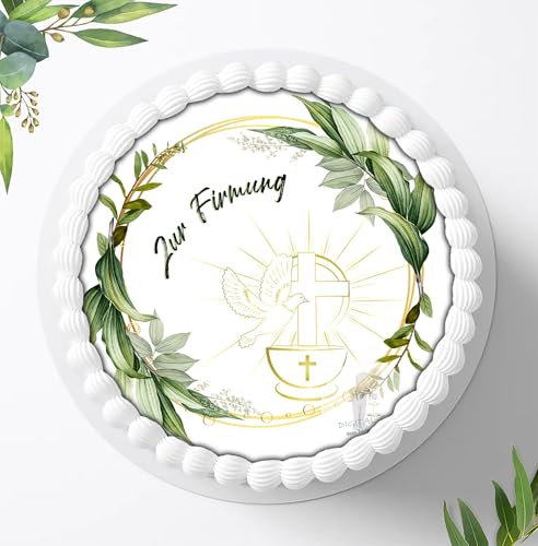 Tortenaufleger Tortenbild Tortendeko Fototorte für Jungen,Mädchen und Divers zur Firmung, Essbares Foto aus Fondant, Ø 20cm - 0076p