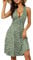 Timuspo Damen Sommerkleider mit 2 Taschen Sommerkleid Kleider Sommer Grünes Kleid Elegante Boho-Kleid Elastischer Blumen L