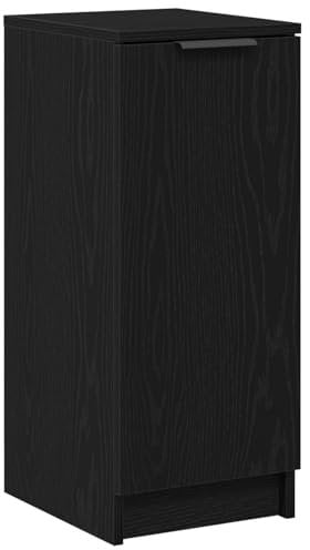 vidaXL Moderner Stauraum-Schrank in Schwarz Eiche mit coolem kompaktem Design und eleganter Matte Oberfläche perfekt für Büro und Wohnzimmer aus Holzwerkstoff mit 180° Pendeltür Möbel für drinnen