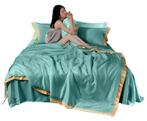 Frilla Seidendecke, kühle und Bequeme waschbare Bettwäsche, Kühldecke, Leichte Bettdecke, Satin-Decke (150x200cm) -SILKSTAR