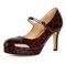 Mettesally Platform Heels Mary Jane Court Shoes Chunky High Heels Comfort Pumps 9cm for Office Evening Events Special Occasions Leopard Red Elegant UK5