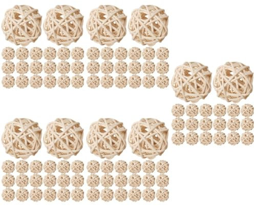 HOLIDYOYO 5sets Aromatherapy Wicker Rattan Balls Decorative Rattan Balls for Craft Projects Sensory Bin Filler 20pcs*5