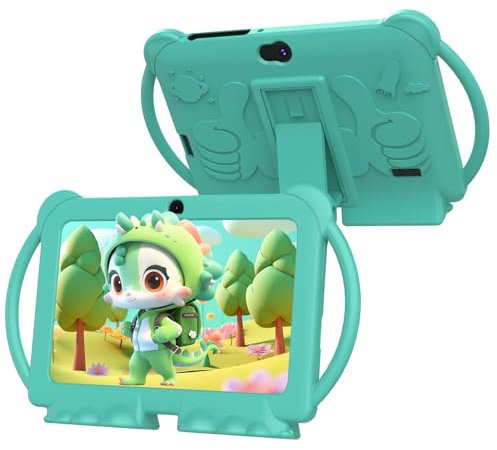 Kids Tablet 7 inch for Boys Girls Android Tablets for Kids, 4GB RAM 32GB ROM Toddler Tablet, WIFI Bluetooth, Safety Eye IPS Screen, Parental Control, Dual Camera Shockproof Case for Educational Games