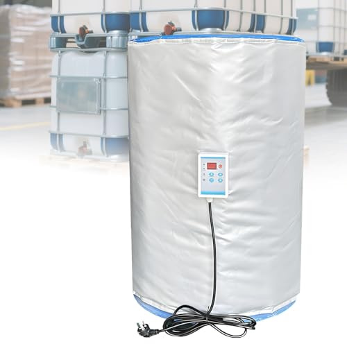 WTRYRN Industrial Grade Weather Proof Bucket Heater,Adjustable Oil Pail Heater,with Temperature Controller,for Oil Drums and Liquefied Tanks Grey120℃-200L