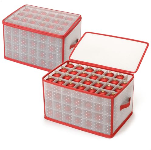 COM-FOUR® 2X Aufbewahrungsbox für insgesamt 224 Weihnachtskugeln - Christbaumschmuck-Sortierbox - Christbaumkugeln- und Weihnachtsdeko-Organizer - Aufbewahrung für Weihnachtsschmuck