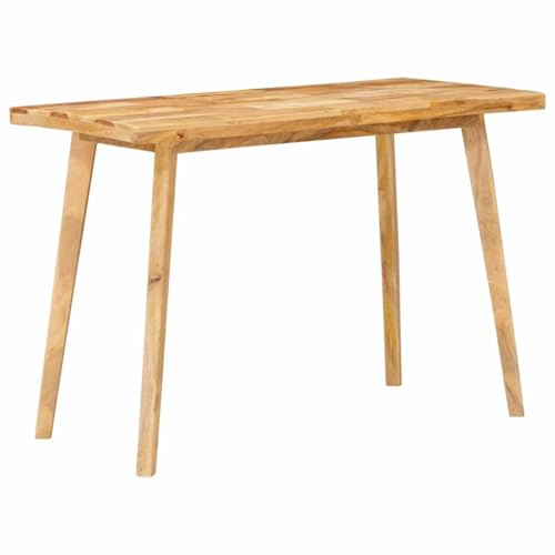 Hoopleep Esstisch Natur aus massivem Mangoholz, 100x55x75 cm, braun, rustikaler Holztisch für Esszimmer, Küche, Kleiner Raum, Elegantes Design