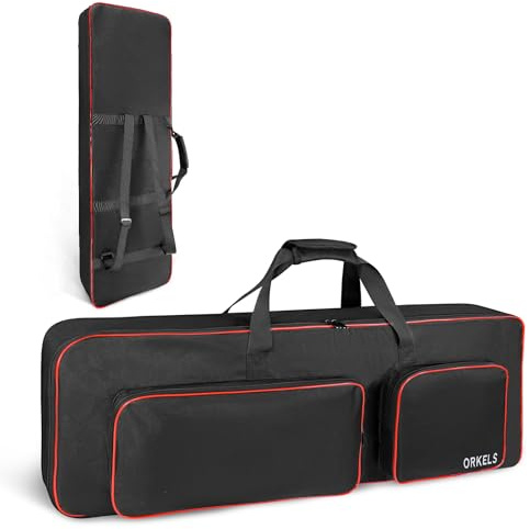 SUNDOY 76-Key Keyboard Gig Bag, Padded Electric Piano Case with 10mm Cushion, 600D Oxford Waterproof Fabric, Portable Keyboard Carrying Bag with Large Access Pocket