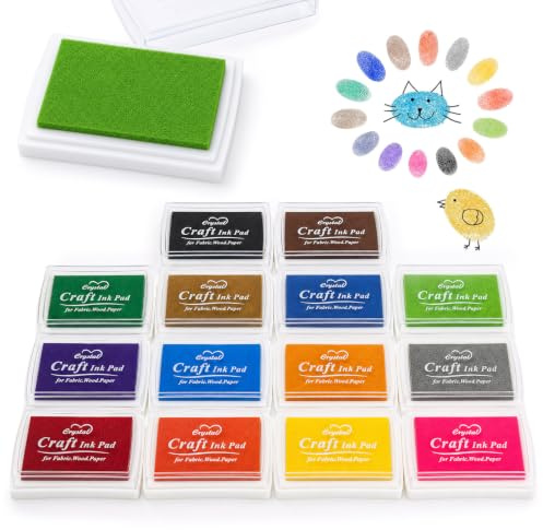 14 Tampons Encreurs Colorés, Tampon Empreinte Digitale, Encre Lavable pour Empreintes, DIY pour Papier Tissu Cadeau Anniversaire