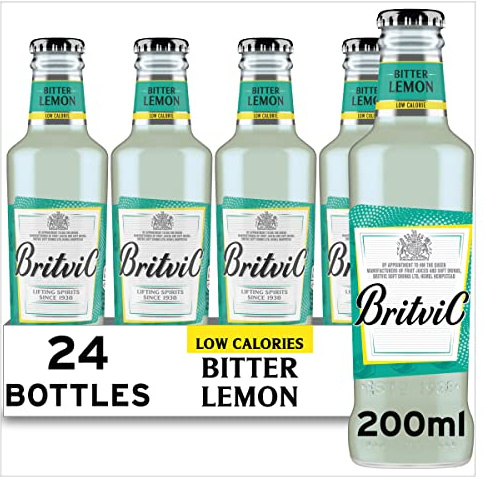 Britvic Bitter Lemon - Low Calorie Drink, 200 ml (Pack of 24)