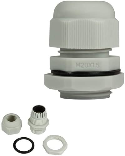 Faconet® 10 racor de cable M20 gris, cable de red LAN, protección contra tensión, juego de 10 unidades, IP68, cable Gland (M20 Grey)