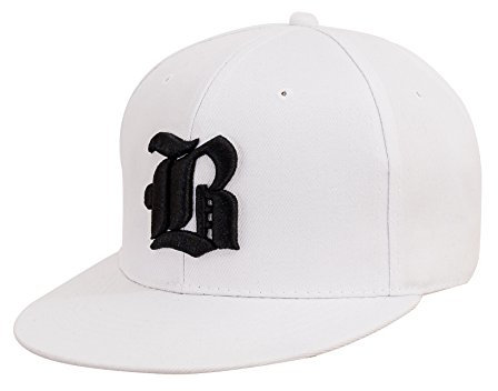 4sold ABC Bianco Nero cap Snapback Cappellino da Baseball Snap Pulsante Chiusura Regolabile con Schermo Piatto Molti Colori, b, Taglia Unica