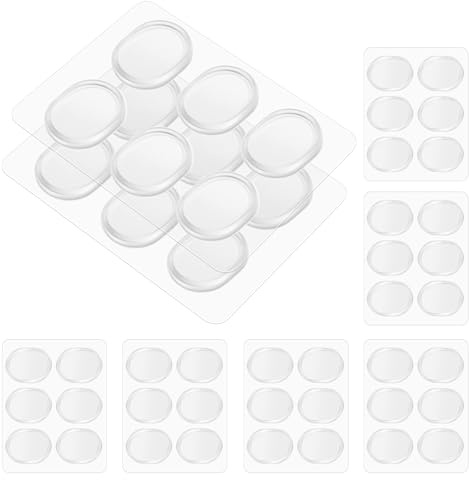 Flexzion Drum Gel Pads, 48 Stück Clear Snare Drum Gum Dampener Resonance Pads, Oberton-Kontrolle, ungiftige Schalldämpfung, für Drumset Kopfabdeckung Cymbals Set