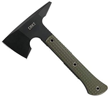 CRKT Jenny Wren Compact Axe for Outdoors and Camping, Spiked Head, 3 Edged Sides, Powder Coat Finished SK5 Carbon Steel 2726