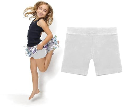 Listers Schoolwear Short de danse 100 % coton respirant et de sécurité pour fille Taille 4-13 ans - Blanc - 7 ans