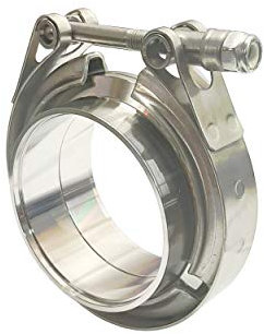 Juego de banda en V, 63,5 mm, abrazadera de 2,5 pulgadas, anillo de soldadura de acero inoxidable, brida de escape