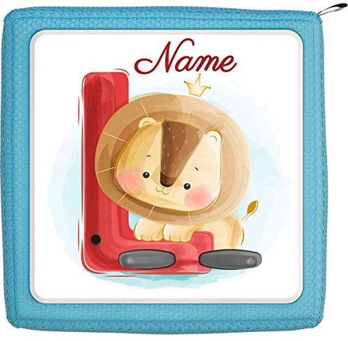 TheSmartGuard® Schutzfolie passend für die Toniebox mit Namen personalisiert | Baby Löwe mit Buchstabe L
