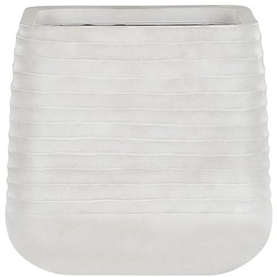 Pot de Fleurs Cache-pot Carré 50x50 cm Blanc Matières Résistantes Idéal pour Intérieur et Extérieur au Style Moderne et Scandinave Beliani