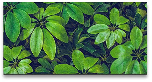 Paul Sinus Leinwandbild 120x60cm Grüne Blätter Pflanzen Kunstvoll Dekorativ Natur