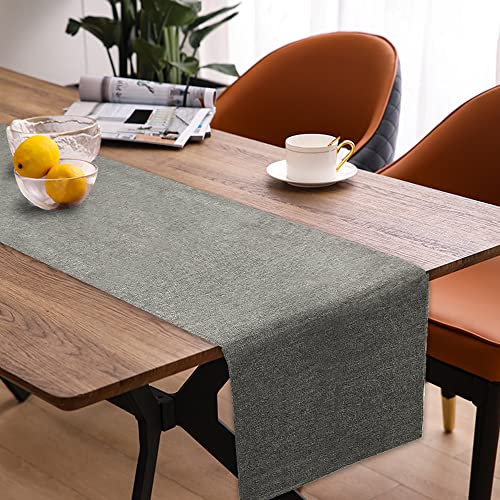 Tischläufer Frühling Modern, Tischläufer Abwaschbar, Tischläufer Leinenoptik, Tischläufer Wasserabweisend, Tischläufer für Esszimmer Party Urlaub Dekoration (Grau, 40 x 240 cm)