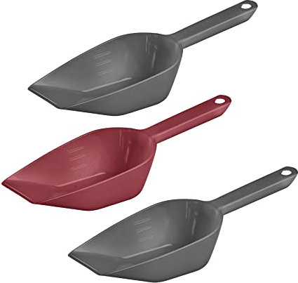 Westmark 90892270 - Set di 3 pale da forno, capacità di riempimento: circa 55 ml, plastica, halvar, antracite/rosso, 3 pezzi, 55 ml, 3 pezzi, 2 colori