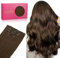 WENNALIFE Remy Extensiones de clip de pelo natural, 75 g, 5 unidades, 40 cm, color marrón chocolate